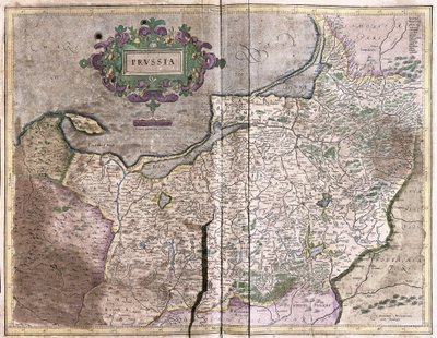 Antik karta över Polen - idag Litauen (gravyr av Gerardus Mercator