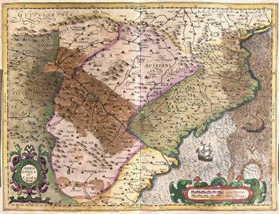 Aragon och Katalonien, Spanien (gravyr av Gerardus Mercator