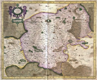 Bourges (dalen av Loire), Frankrike (gravyr av Gerardus Mercator