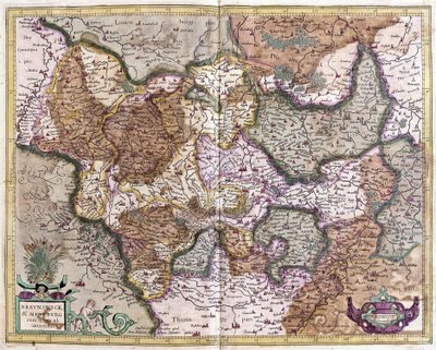 Braunschweig och Magdeburg, Tyskland (gravyr av Gerardus Mercator