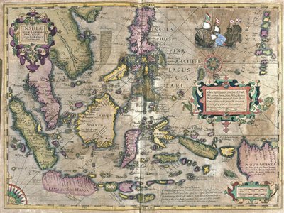 Östra Indien med Borneo och Filippinska (gravyr av Gerardus Mercator