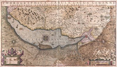 Genèvesjön, Schweiz (gravyr av Gerardus Mercator