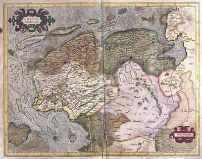 Groningen och Friesland, Nederländerna (gravyr av Gerardus Mercator