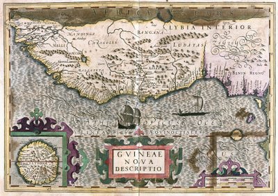 Guinea, Lybien - Afrika (gravyr av Gerardus Mercator