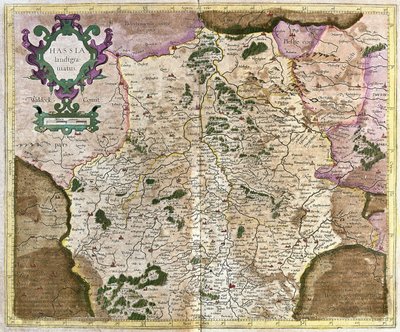 Hessen, Kassel, Tyskland (gravyr av Gerardus Mercator