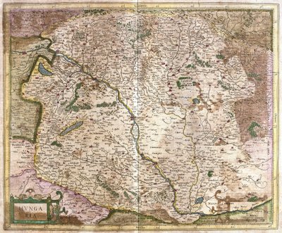 Ungern (gravyr av Gerardus Mercator