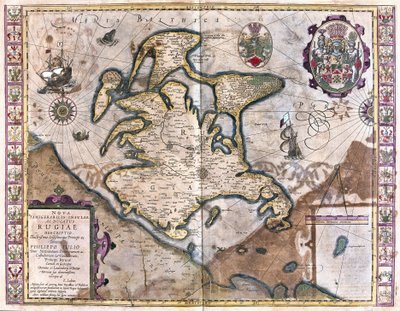 Isle of Rugen, Tyskland (gravyr av Gerardus Mercator