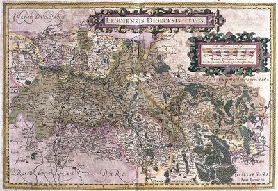 Liege, Belgien (gravyr av Gerardus Mercator