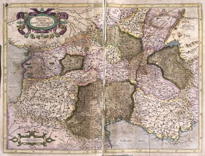 Limousine, Languedoc, Auvergne, Bourgogne och Provence, södra Frankrike av Gerardus Mercator