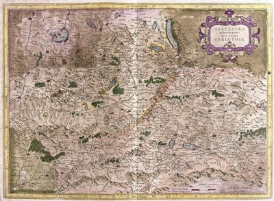 Salzburg och Kärnten, Österrike (gravyr av Gerardus Mercator