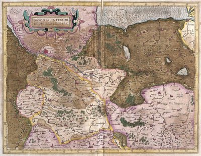 Sachsen och Mecklenburg, Tyskland (gravyr av Gerardus Mercator