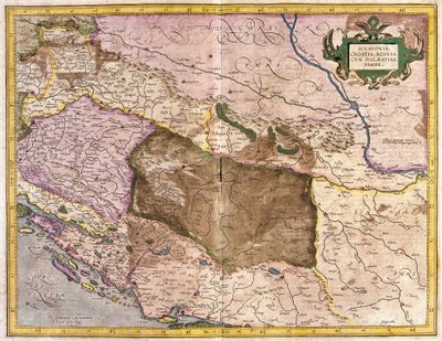 Sclavonia, Kroatien, Bosnien och Dalmatien (gravyr av Gerardus Mercator