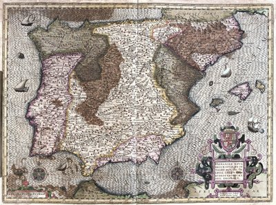 Spanien (gravyr av Gerardus Mercator