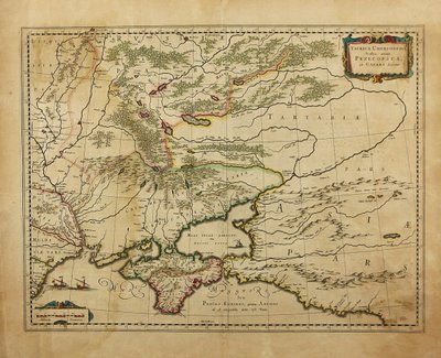 Taurica Chersonesus. Karta över Krim, 1595 av Gerardus Mercator