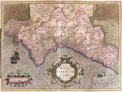 Valencia, Spanien (gravyr av Gerardus Mercator
