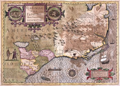 Virginia och Florida (gravyr av Gerardus Mercator