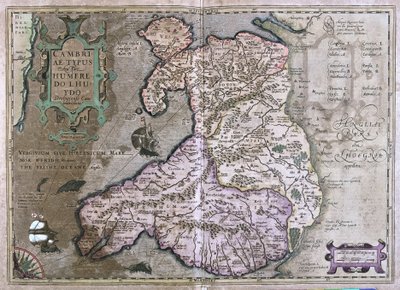 Wales, Storbritannien (gravyr av Gerardus Mercator