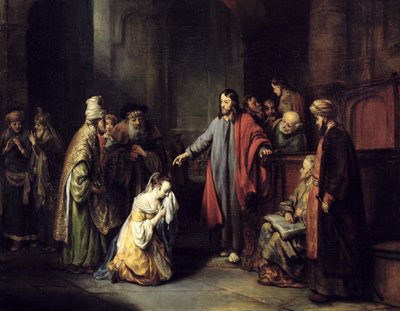 Christ and the Adulteress, 1653  av Gerbrand van den Eeckhout