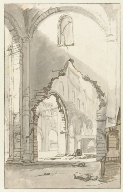 Interiör av Nieuwe Kerk i Amsterdam, efter den stora branden 1645 av Gerbrand van den Eeckhout
