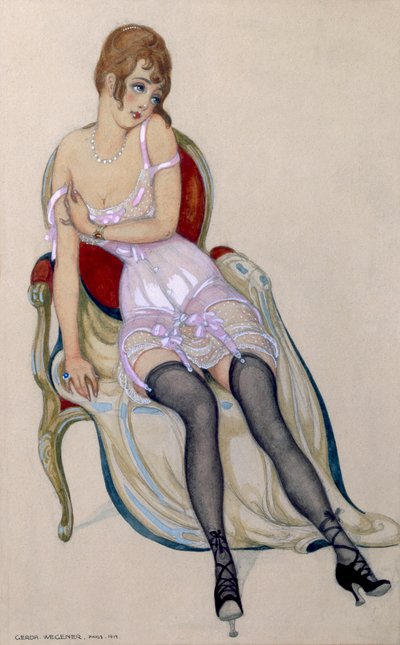 Dam i underkläder av Gerda Marie Frederike Wegener