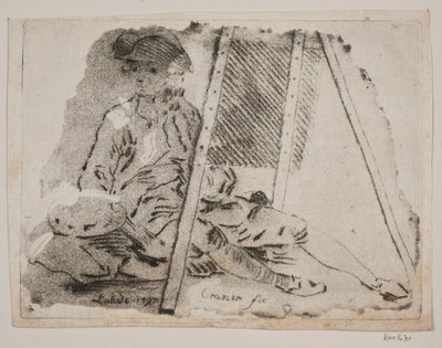 En målare (Juel) vid sitt staffli av Gerhard Ludvig Lahde