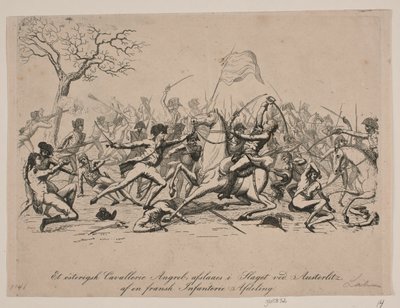 En österrikisk cavalleria-laddning av lås vid slaget vid Austerlitz av Gerhard Ludvig Lahde