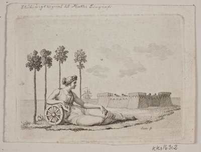 Liggande kvinna vid fortet av Gerhard Ludvig Lahde