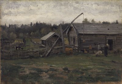 Gammal ladugård, Hedmark av Gerhard Munthe