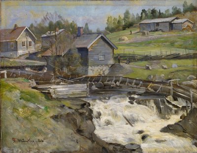 Vattenfallet vid Stange i Hedmark av Gerhard Munthe