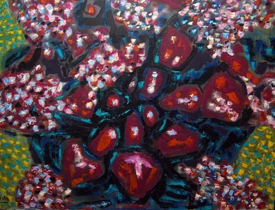 Abstract Floral I, 2023 (olja på duk) av Gerhardt Isringhaus