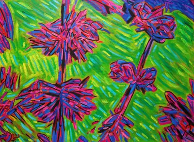Abstrakta imaginära blommor, 2021 (olja på duk) av Gerhardt Isringhaus
