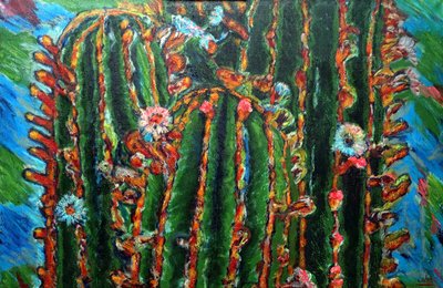 Blooming Cactus, 2013 (olja på duk) av Gerhardt Isringhaus
