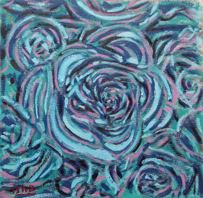Blue Roses, 2024 (olja på duk) av Gerhardt Isringhaus