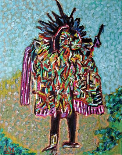 Cameleon Shaman, 2020 (olja på duk) av Gerhardt Isringhaus