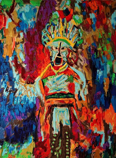 Inca Shaman, 2019 (olja på duk) av Gerhardt Isringhaus