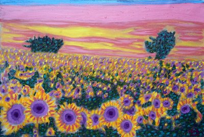 Sunflower Field, 2024 (olja på duk) av Gerhardt Isringhaus