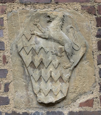 Vapensköld av familjen Rucellai, ca 1450-80 (pietra serena) av Geri da workshop of Settignano