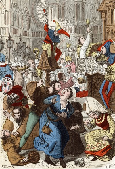 Fools Day utanför Notre Dame-katedralen i Paris av Gerlier Gerlier