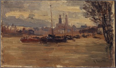 Seine vid Pont des Invalides (1910 års översvämningar) av Germain Eugene Bonneton