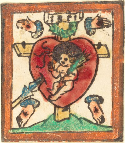 Kristusbarn i det heliga hjärtat av German 15th Century
