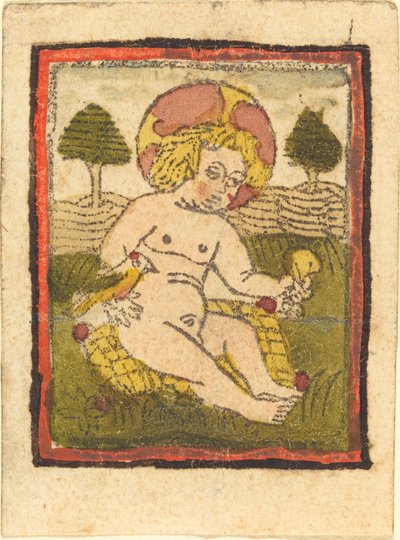 Kristusbarn med fågel av German 15th Century