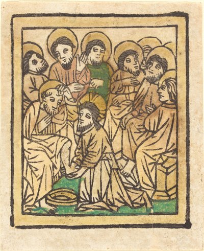 Kristus som tvättar apostlarnas fötter av German 15th Century