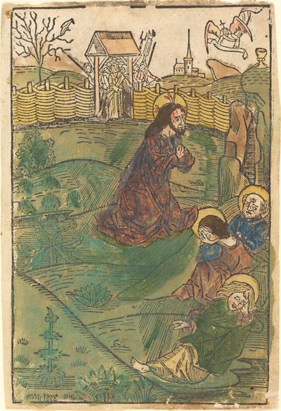 Kristus på Oljeberget av German 15th Century