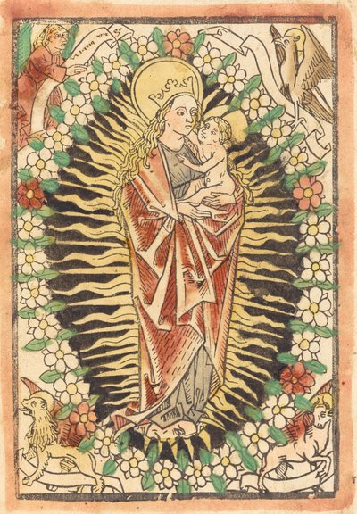 Madonna och barn i en radband av German 15th Century