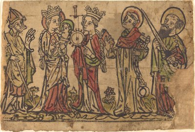 Madonna och barn med fyra heliga av German 15th Century