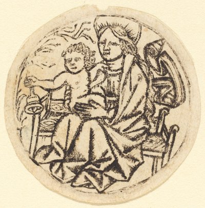 Madonna och barn med en klocka av German 15th Century