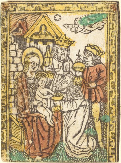 Tillbedjan av Magi av German 15th Century