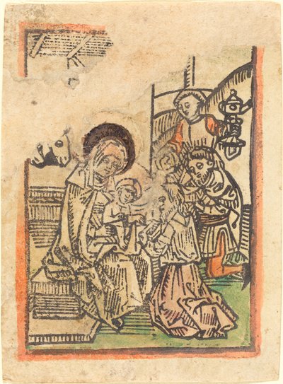 Tillbedjan av Magi av German 15th Century