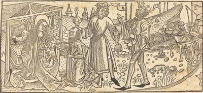 Tillbedjan av Magi av German 15th Century