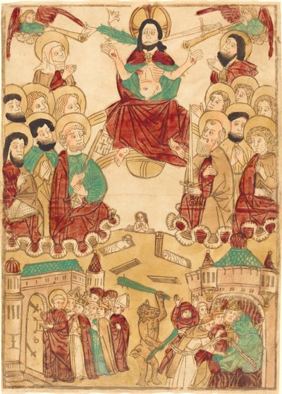 Den sista domen med apostlarna av German 15th Century